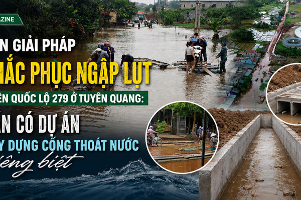Bàn giải pháp khắc phục ngập lụt trên Quốc lộ 279 ở Tuyên Quang: Cần có dự án xây dựng cống thoát nước riêng biệt