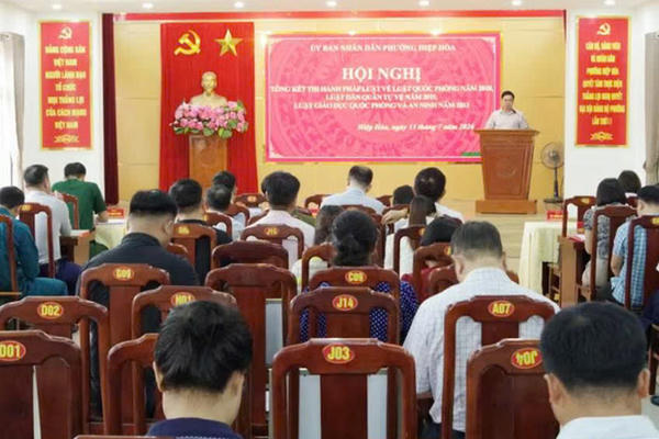 Quảng Ninh: Phường Hiệp Hòa tổng kết thi hành các luật về quốc phòng, quân sự