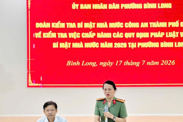 Công an thành phố Đồng Nai kiểm tra công tác bảo vệ bí mật nhà nước tại phường Bình Long Công an thành phố Đồng Nai kiểm tra công tác bảo vệ bí mật nhà nước tại phường Bình Long