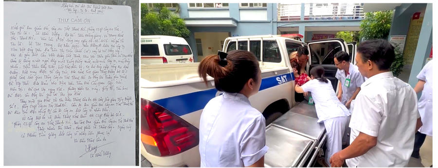 CSGT Thanh Hoá kịp thời đưa người phụ nữ nằm bất tỉnh trên đường đi cấp cứu