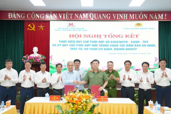 Công an tỉnh Quảng Ninh ký Quy chế phối hợp với Tập đoàn Công nghiệp Than - Khoáng sản Việt Nam (TKV)
