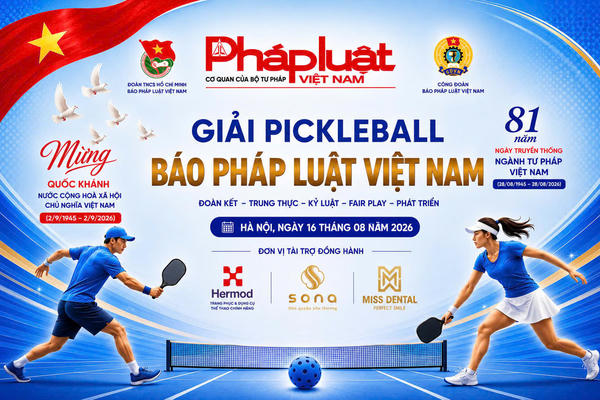 Chuẩn bị diễn ra giải Pickleball Báo Pháp luật Việt Nam lần I năm 2026