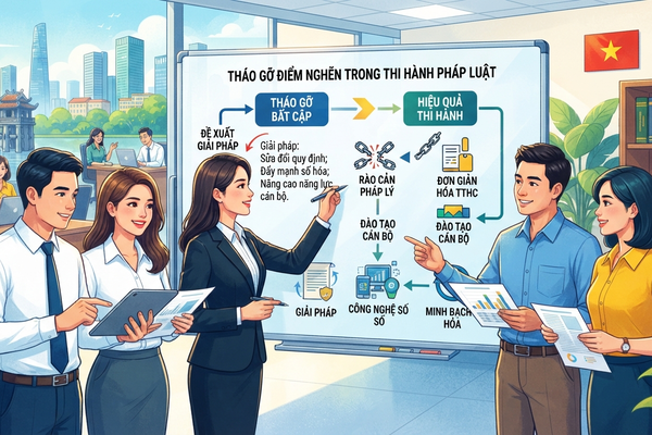 Phân tích nguyên nhân, đề xuất giải pháp tháo gỡ điểm nghẽn trong công tác thi hành pháp luật