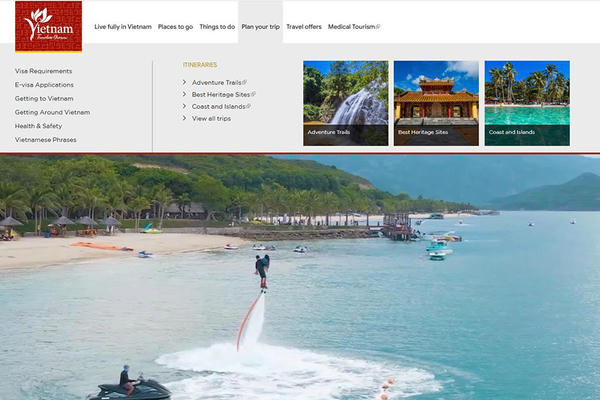 Website vietnam.travel của Cục Du lịch Quốc gia Việt Nam xếp thứ 2 trong Đông Nam Á
