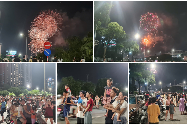 Video: "Biển người" đổ về Mỹ Đình chiêm ngưỡng màn pháo hoa rực rỡ mừng Quốc khánh
