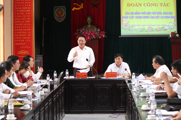 Thứ trưởng Bộ Tư pháp Nguyễn Thanh Ngọc làm việc tại Ninh Bình về công tác phổ biến, giáo dục pháp luật