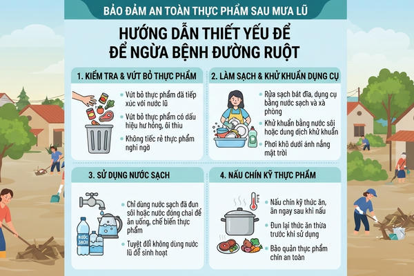 Đảm bảo an toàn thực phẩm, phòng chống ngộ độc sau cơn bão số 4 và mưa lũ