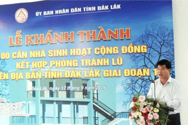Khánh thành 100 nhà cộng đồng kết hợp tránh lũ, bảo vệ người dân vùng ngập ở Đắk Lắk Khánh thành 100 nhà cộng đồng kết hợp tránh lũ, bảo vệ người dân vùng ngập ở Đắk Lắk