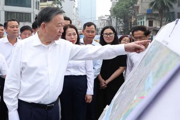 Tổng Bí thư, Chủ tịch nước Tô Lâm kiểm tra tiến độ thi công một số công trình, dự án trọng điểm của Thủ đô Tổng Bí thư, Chủ tịch nước Tô Lâm kiểm tra tiến độ thi công một số công trình, dự án trọng điểm của Thủ đô