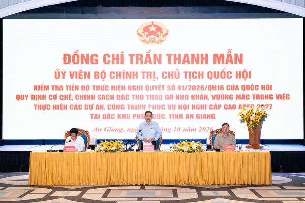 Chủ tịch Quốc hội yêu cầu đẩy nhanh tiến độ 21 dự án phục vụ APEC 2027 