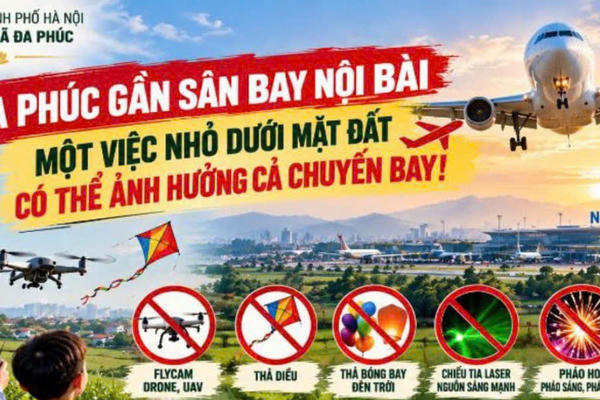 Hà Nội: Lưu ý an toàn hàng không khi sử dụng flycam tại xã Đa Phúc