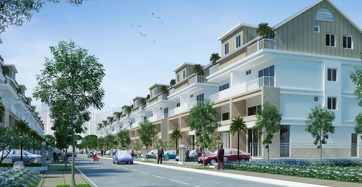 Cảnh quan bên trong khu dự án liền kề Thiên Lộc sông Công 