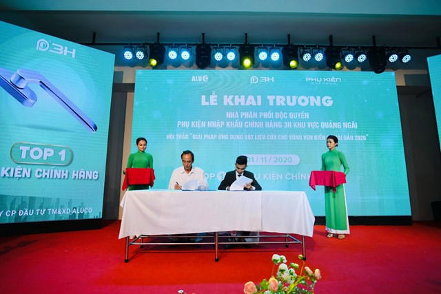 Lễ k&yacute; kết hợp đồng đại l&yacute; ph&acirc;n phối độc quyền phụ kiện ch&iacute;nh h&atilde;ng 3H tại Quảng Ng&atilde;i