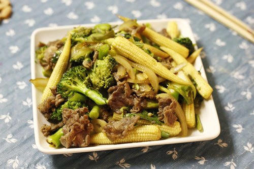 Kết quả hình ảnh cho thịt bò xào ngô bao tử