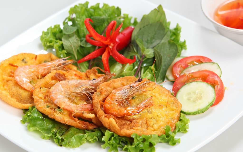 Kết quả hình ảnh cho Bánh tôm, há cảo chiên