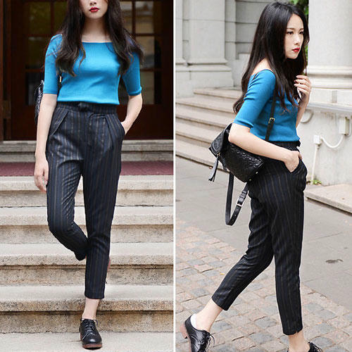 Kết quả hình ảnh cho Giày da đen nữ phong cach Han Quoc