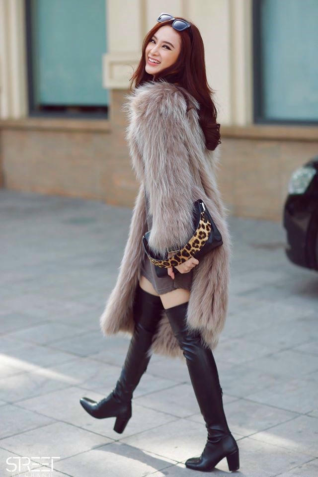 Kết quả hình ảnh cho áo khoác lông sao Châu Âu