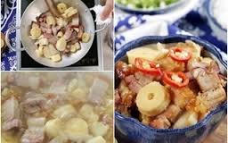 Kết quả hình ảnh cho Thịt quay om măng cay,