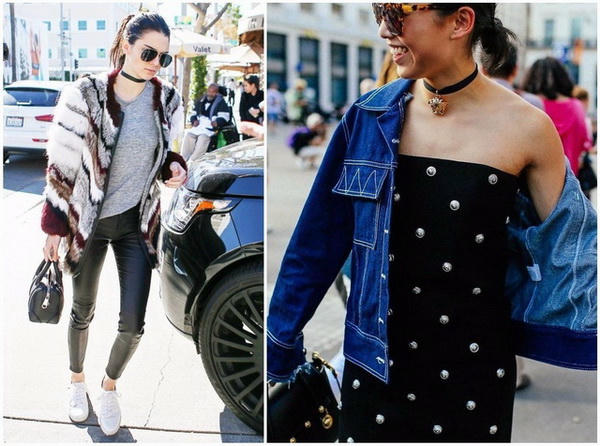 Kết quả hình ảnh cho Vòng cổ choker bị thay thế bằng dây chuyền kim loại