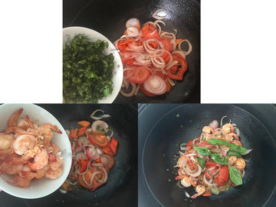 Kết quả hình ảnh cho Tôm xào húng quế