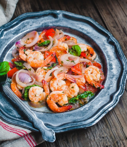 Kết quả hình ảnh cho Tôm xào húng quế