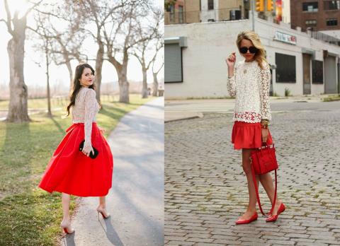 Kết quả hình ảnh cho Chân váy da màu đỏ rượu vang sao Châu Âu