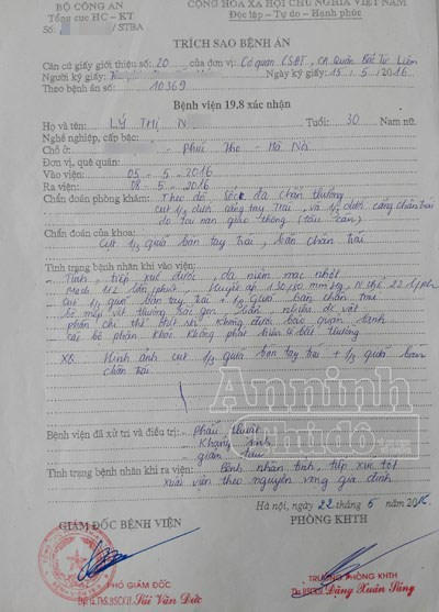 thuê người chặt chân tay, trục lợi bảo hiểm, công an quận bắc từ liêm, hà nội