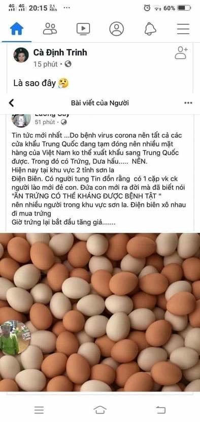 Thông tin được chia sẻ trên mạng xã hội