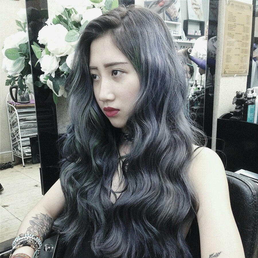 Kết quả hình ảnh cho nhuộm tóc màu xám tro