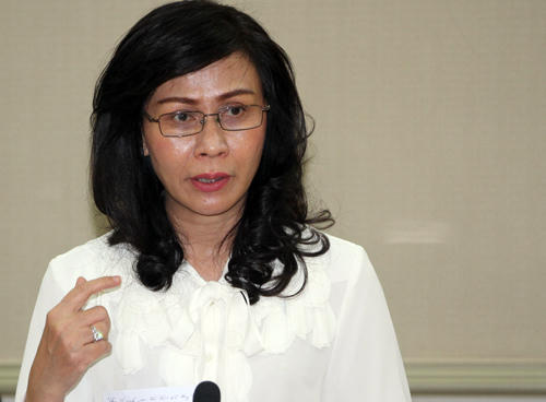 Phó chủ tịch UBND Nguyễn Thị Thu. Ảnh: Mạnh Tùng.