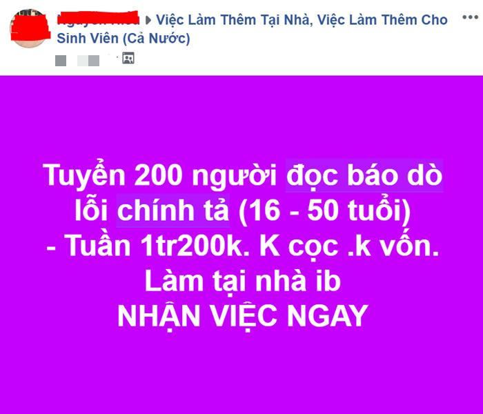 Lừa đảo tìm việc làm gia tăng dịp cận Tết - Ảnh 1.