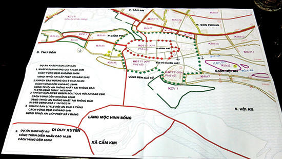 Sơ đồ các vùng Hội An.