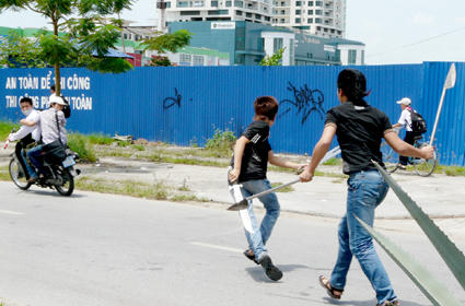 Một pha rượt chém học sinh ở Hải Phòng