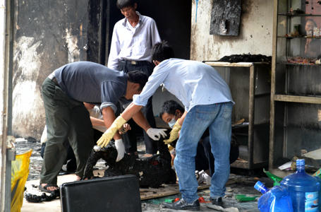 Xác nạn nhân bị thiêu rụi nhiều bộ phận.