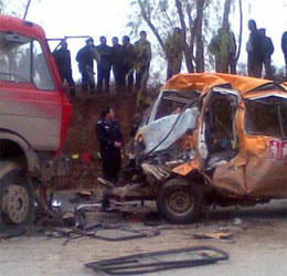 Hiện trường vụ tai nạn. Ảnh Shanghaidaily