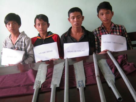 Nhóm đối tượng bị bắt giữ.