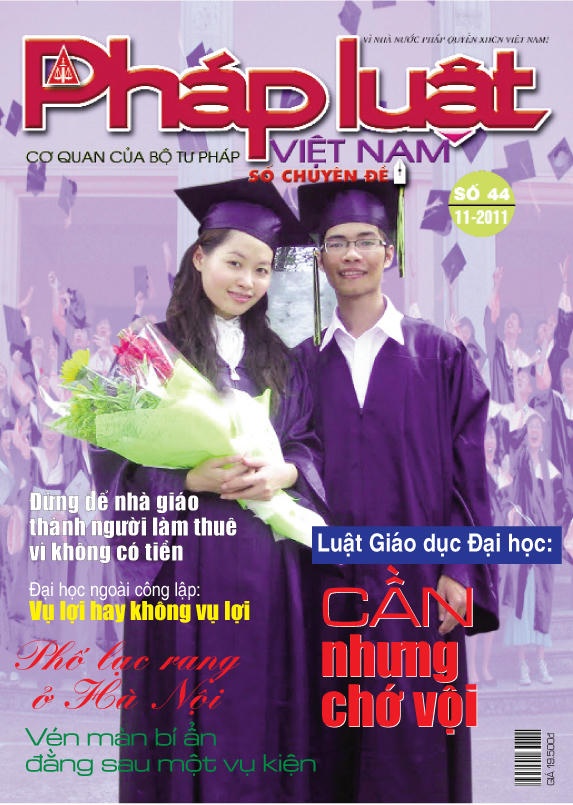 Trang bìa Pháp luật Việt Nam Chuyên đề số 44 - 11/2011