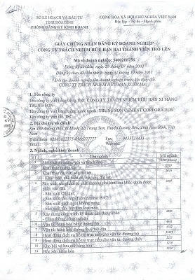 Giấy chứng nhận đăng ký kinh doanh thay đổi lần thứ 9 của Cty TNHH Xuân Mai