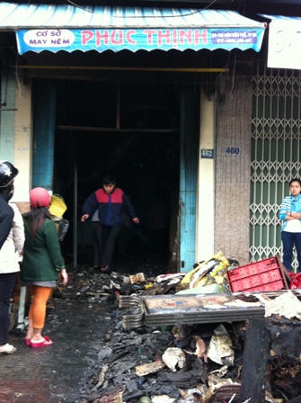 Hiện trường vụ cháy.