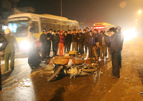 Hiện trường vụ tai nạn.