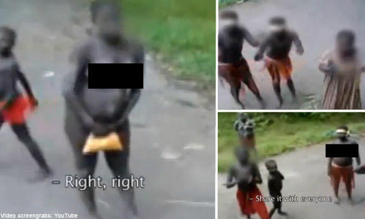 Những hình ảnh trong video “vườn thú người”. 