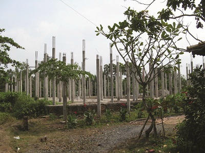 Nhiều tiểu dự án Khu du lịch kết hợp nghỉ dưỡng Thới Sơn còn dang dở nhưng  nhà đầu tư đã tạm ngưng thi công hơn một năm nay