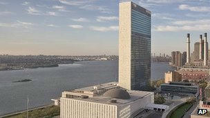 Trụ sở LHQ tại New York.