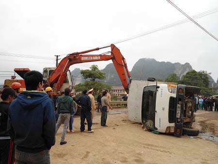 Hiện trường vụ tai nạn.