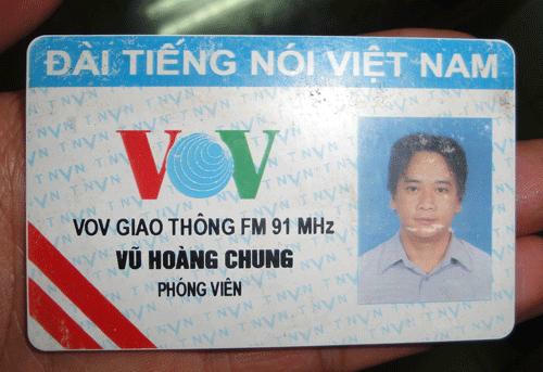 Thẻ PV Kênh VOV giao thông giả.