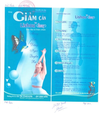 Tờ rơi quảng cáo sản phẩm chức năng Lishou thật của Cty Cổ phần Thiết bị y tế Phú Hải
