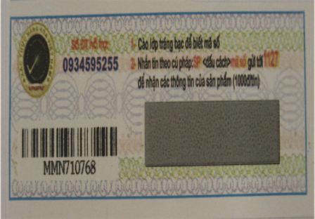 Tem chống hàng giả SMS – mẫu hình chữ nhật