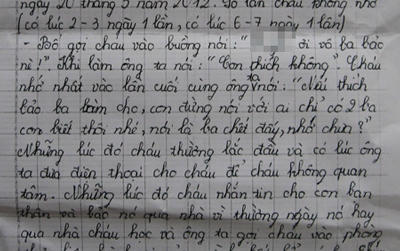 Lá đơn tố cáo của nạn nhân