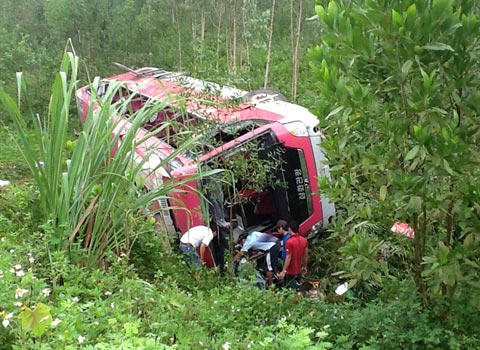 Chiếc xe gặp nạn.