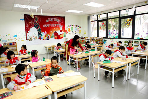 Học sinh một trường chất lượng cao ở Hà Nội